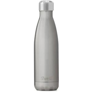 S'well Stainless Steel Water Bottle - 17 Fl Oz - Silver Lining - Triple-Layered Vacuum-Insulated Containers Keeps Drinks Cold for 36 Hours and Hot for 18 - BPA-Free - Perfect for the Go