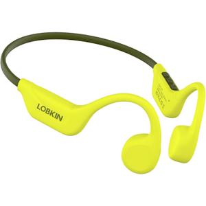 LOBKIN Bone Conduction Headphones Bluetooth 5.4, Open Ear Headphones with Mic, Wireless, 10H Playtime, IPX5 Waterproof Sports Headphones for Running, Ski, Cycling, Workout, Yellow