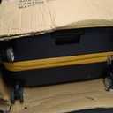 Rockland Melbourne Hardside Expandable Spinner Wheel Luggage, Checked Large 28", Navy