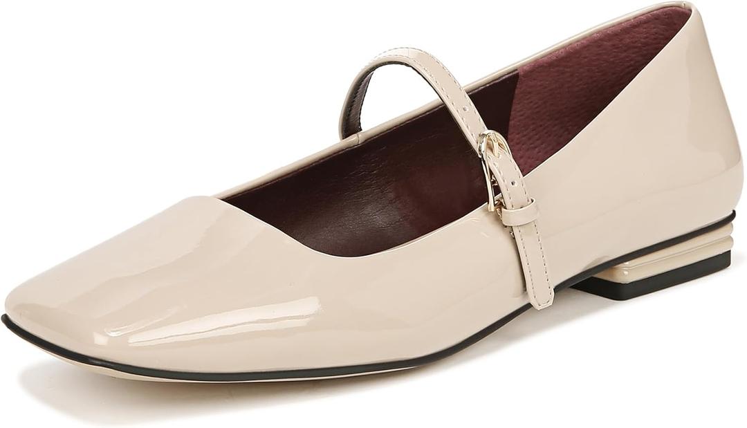 Franco Sarto Women's Tinsley Mary Jane Flat (7.5, Beige Patent)