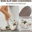 somiliss Wide Toe Sneakers for Women Breathable Fabric Leather Suede Upper Non-Slip PU TPR Outsole Walking Shoes Tennis Running Fashion Sneakers (6.5 Wide, Black)