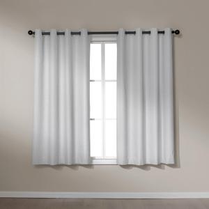 Amazon Basics Faux Linen Blackout Curtains for Bedroom and Living Room, 2-Piece Set with Grommets, 42" W x 63" L, White