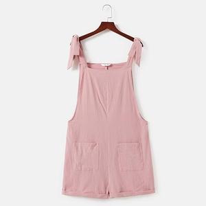 AWIBMK Mommy and Me Outfits Solid Color Family Matching Overall Shorts Jumpsuit Romper Summer Clothes for Mother and Daughter (Large, Pink)