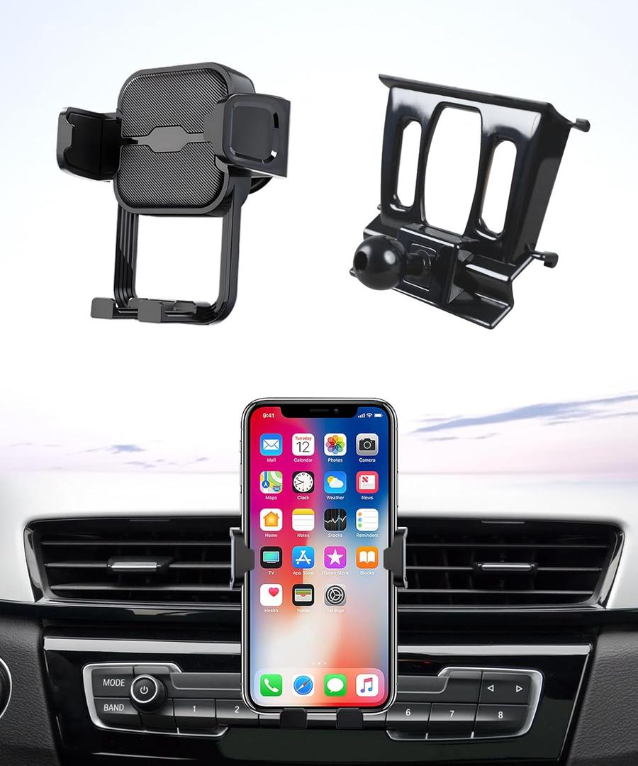Car Phone Holder for 2016-2022 BMW X1 / 2018-2023 BMW X2 Auto Accessories Navigation Bracket Interior Decoration Mobile Cell Phone Mount, 360 Rotation