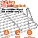 GRISUN Warming Rack for Green Mountain Grill Davy Crockett Pellet Grill, Upper Rack Replacement for GMG-6016, Grill Rack Addition for Doubled Cooking Space (14" x 10" x 3.5")