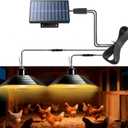 4800mAh Solar Chicken Coop Light with Timer, 3/5/8H Remote, Chicken Coop Accessories, Dual Lamps 58 LED, 3 Brightness Levels, 19.6ft Cords, IP54 Waterproof Light for Sheds Barns Farm Stables