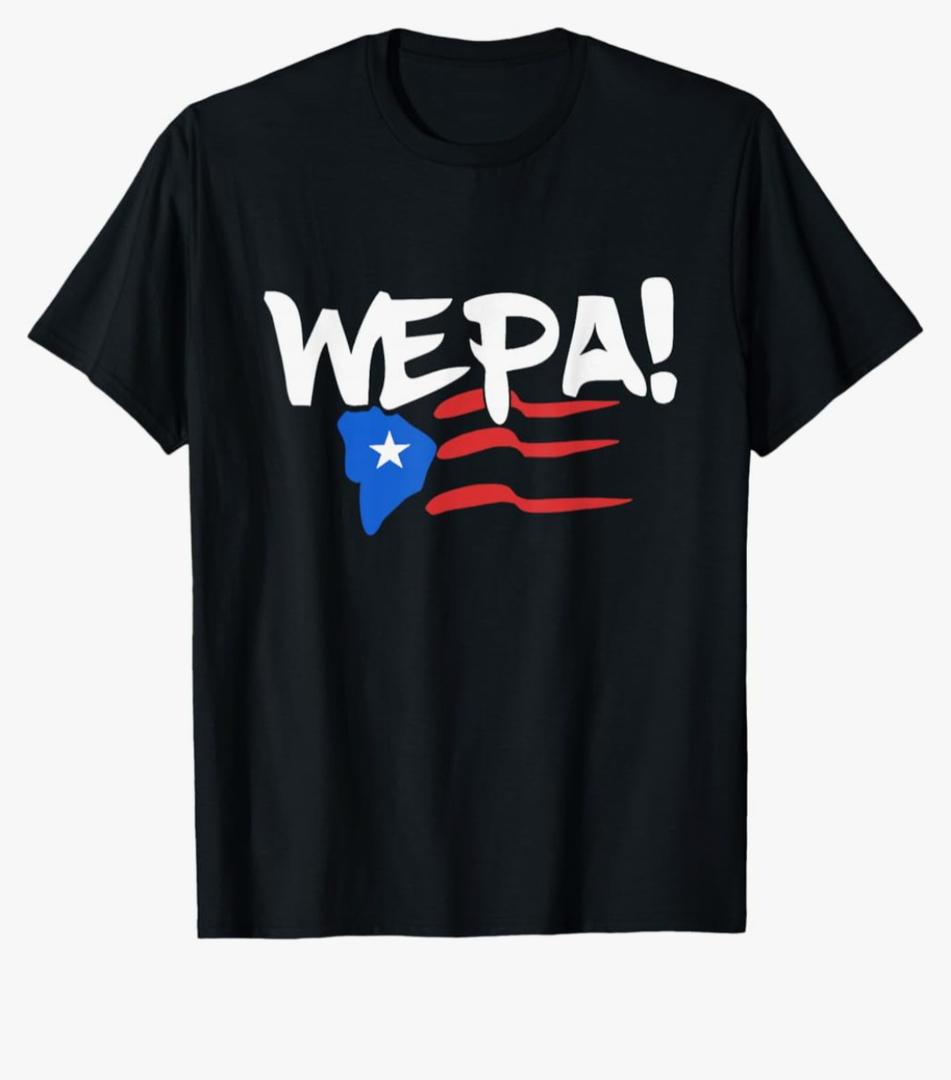 Wepa Bandera Puerto Rico Flag Hand Lettering T-Shirt, S