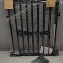 Babelio Baby Gate for Stairs, Kitchen & Doorways, No Bottom Bar| One-Handed Operation| Auto-Close| Hardware Mount (Drill Needed) Safety Dog/Pet Gate (Black - B17, 26-43" W, 28" H)