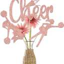 12 Pcs Rose Gold Cheerleading Centerpiece Sticks, Cheerleading Theme Birthday Decorations, Cheerleading Party Decorations, Cheer Team Baby Shower Wedding Party Supplies