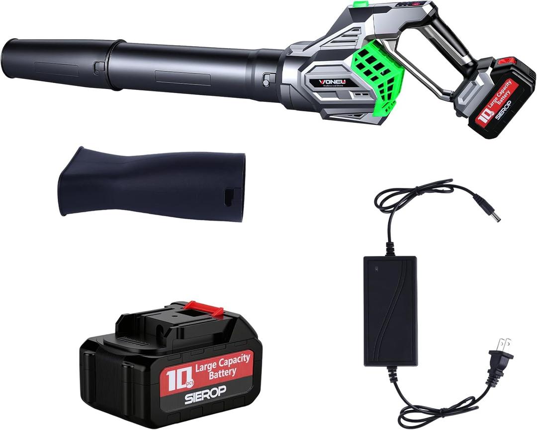 Electric Leaf Blower Cordless with Power Display Screen, Blowers for Lawn Care, 3 Speed Mode, 2.5-Hour Extended Battery Life, 180 Rotating Handheld Leaf Blower for Yard, Patio and Outdoor Use