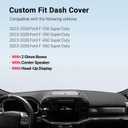 Pigenius Dash Cover for Ford F-250 F-350 F-450 F-550 2023-2026, Custom Fit Non Slip Dashboard Mat for Models with HUD with Center Speaker with 2 Glove Boxes, Polyester Dashboard Cover Black