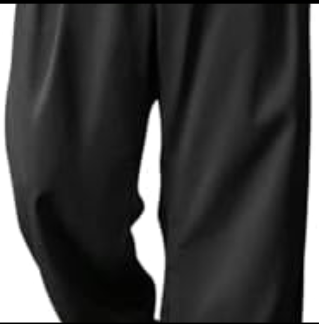 OYOANGLE Men's Pleated High Waist Wide Leg Pants Loose Fit Casual Pants with Pocket Size L