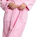 Turkuoise Soft & Absorbent Towel Robe, 100% Cotton Turkish Terry Cloth Kimono Bathrobes for Women (Small, Pink)