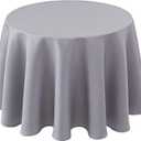 Biscaynebay Textured Fabric Round Tablecloths 70", Silver Grey Water Resistant Table Cloth Circle Folding Table Covers for Dining, Kitchen, Wedding, Parties etc Machine Washable