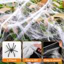 Land Guard 1000 sqft Spider Web, Bonus with 50 Artificial Spiders, Fabric Spider Webbing, Cobweb Halloween Decor for Indoor and Outdoor Party Supplies