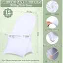 Moukeren 24 Pack White Folding Chair Cover Set with 12pcs Stretch Spandex Chair Slipcovers 12pcs Buckle Sashes Bow for Wedding Banquets Parties Events (Sage Green)