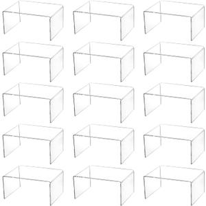 Hedume 16 Pack Clear Acrylic Display Risers, 4.4" x 3.2" x 2.2" Display Stand for Figures, Buffets, Dessert, Cupcakes, Candy, Jewelry and Collectibles