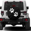 Paw Print Spare Tire Cover with Backup Camera Hole Wheel Tire Cover Fit Trailer, RV, SUV and Many Vehicle 17inch