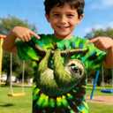 Kids Tie Dye Shirt Size 4-14 T-Shirt for Boys Girls Short Sleeve Tees (L)