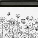 Discreet Tampon Holder for Bathroom with Vanity Tray Lid, Tampon Organizer for bathroom for Wall or Countertop Mount, Wood Pad Dispenser, Feminine Product Organizer (Floral)