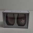 Gallery Pink Snowflake Stemless Wine Glass Set 2(19 oz) 561 ml