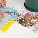 2 x Shaloxar Small Broom and Dustpan Set,mini Compact Portable, for Home, Sofas, Kitchen countertops, Storage Shelves, Office desks, bathrooms, and pet Areas (Blue)