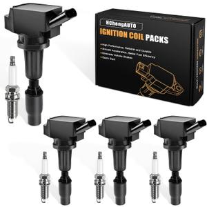 4pcs Ignition Coils & Spark Plugs Compatible with Hyundai Sonata Santa Fe Sport Kia Optima Sorento Sportage 2015 2016 2017 2018 2019 Coil Pack 2.4 L4 Replaces# GN10730 IC871 UF764