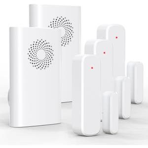 Wireless Door Sensor Chime, Door Open Alarm When Entry Business/Office/Store (500ft Range 51 Ringer Adjustable Volume) Home Alert Bell for Kid/Toddler Safety,2 Receivers +3 Sensors