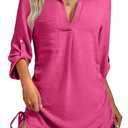 GKBK Women Swimsuit Coverup Bathing Suit Cover Ups for Swimwear Swim Summer Bikini Beachwear Drawstring Beach Dress Shirt (Pink, L)
