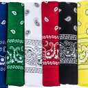 CoverYourHair Paisley Bandanas - 100% Cotton Cowboy Bandanas - 6 Pack Assorted Western Headwraps