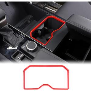 Aunginsy Front Seat Central Armrest Cup Holder Cup Trim Frame Compatible with Toyota Tundra/Sequoia 2022-2025 Car Center Console Cupholder Decorative Cover Protection Sticker ABS Interior Accessories