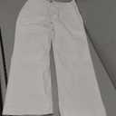 luvamia Wide Leg Jeans for Women Trendy High Waisted Flare Jeans Cropped Denim Pants Stretchy Baggy with Patch Pockets (Large, White)