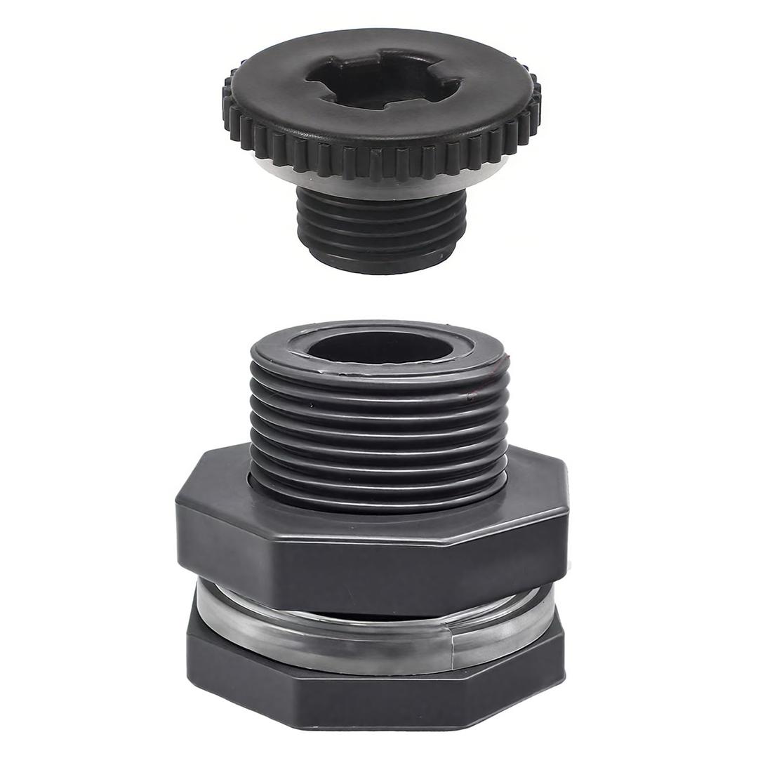 1.5" Female Bulkhead Water Tank Connector PVC Thru-Bulk Fitting for Rain Barrels, Aquariums, Tubs, Pools
