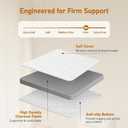Firm Mattress Topper Twin XL: 3 Inch High Density Foam for Back Pain, Extra Support Breathable Mattress Pad, Bamboo Washable Anti-Slip Cover, Non-Smell, CertiPUR-US Oeko-Tex Certified 80x38