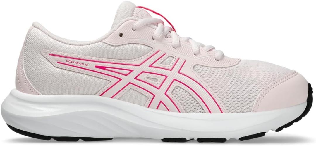 ASICS Kid's Contend 9 Grade School Running Shoes (5 Big Kid, Pale Pink/White)
