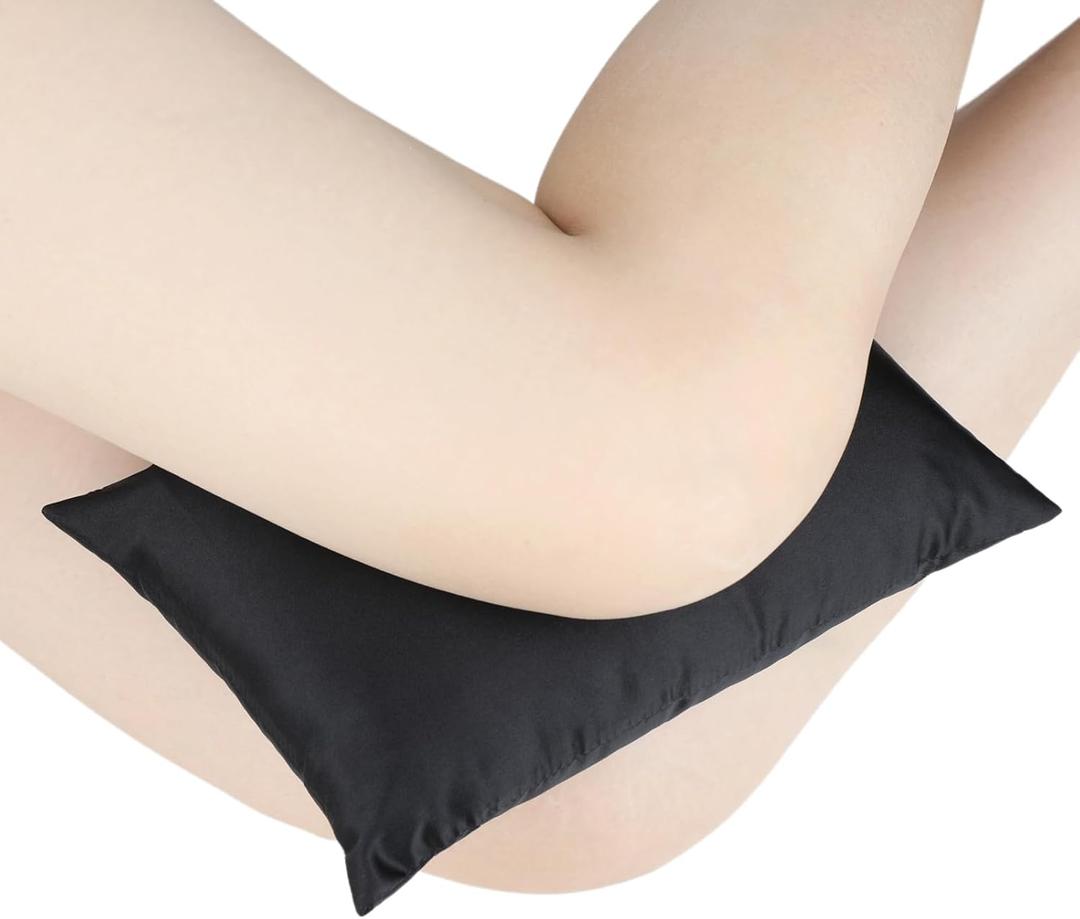 Comfortable Padding Knee Pillow for Side Sleepers Leg Support Pillows Hip Replacement Back Pain Relief Pressure Off After Surgery Between Thighs Joints Side Sleeping Men Women, Satin Black
