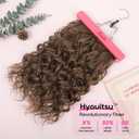 REECHO Curly Hair Extensions, 4PCS 16 inch Clip in Hair Extensions Lace Weft Short Curly Hair Extension Clip Ins Natural Hairpieces for Women, Light Caramel Brown