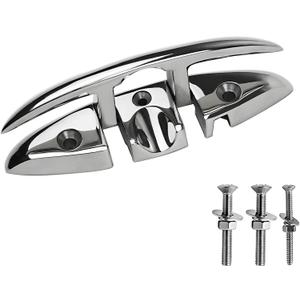 Folding Boat Cleats 5" 6" 316 Stainless Steel Flip up Dock Cleats Marine Grade Rope Cleat for Deck, Yacht with Fasteners