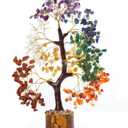 Crystals and Healing Stones - Healing Money Tree - Bonsai Tree - Seven Chakra Tree of Life - Seven Chakra Stones - Feng Shui Decor & Artificial Bonsai Tree - Good Luck Gifts for Women 10-12 Inch