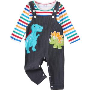 Baby Boy Clothes Fall Winter Newborn Boy Outfits 0 3 6 9 12 18 24 Months Overalls Infant Baby Boys Clothes (Colorful)