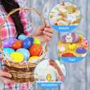 Aviski 120Pcs 2.4" & 3.15 Large Small Iridescent Marble Easter Eggs Golden Eggs for Kids Basket Bag Stuffers Fillers, Easter Hunt Game, Toys Filling Treats and Easter Theme Party Favor