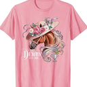 Womens Talk Derby to me Derby Day Horse Racing V-Neck T-Shirt Pink Medium