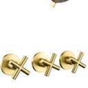 3 Handles Shower Faucet Set with Tub Spout Bathtub Shower Faucet Combo Set Shower System Complete Tub and Shower Trim Kit Brushed Gold