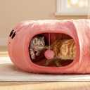 Cat Tunnel Bed with 20 Cat Toys, Collapsible Play Tunnel for Indoor Cats, Kitten Toys for Indoor Kittens, Octopus Shaped