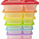 WEEK NINE Bento Lunch Boxes - Reusable 3-Compartment Food Containers for School, Work, and Travel, Set of 7
