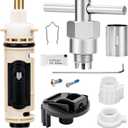 Upgraded Cartridge Kit, Replacement for Moen Shower Cartridge, Removal Tool 104421 and Handle Adapter 116653, Replace 158084 158085 for One-Handle Tub and Shower Faucets Repair
