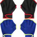Sumind 2 Pairs Swimming Gloves Aquatic Training Gloves Neoprene Mittens Webbed Fitness Water Aerobics Resistance Training for Women Men Swimming Diving(Medium,Blue/ Green, Black/ Red), Medium