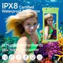 IPX8 Waterproof Phone Case (2-Pack) - Universal Waterproof Phone Pouch for iPhone, Samsung, Pixel up to 7 | Clear Touchscreen for Swimming, Snorkeling, Kayaking & Beach (Pop Pink and Shadow Black)