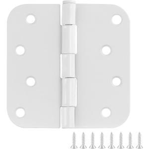 Design House Door Hinges for Interior Doors 6-Pack 4-inch x 4-inch Rounded 5/8-inch Radius Steel Door Hinge Painted White Fits Standard Doors Design House 189621