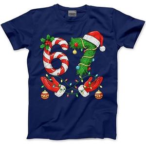 HotScamp 6-7 Christmas Top for Kids, Teens and Adults – 67 Xmas Santa Hands 6 7 Slogan T-Shirt - Six Seven Graphic Tee Festive Meme Christmas Jumper Day Tshirt Small